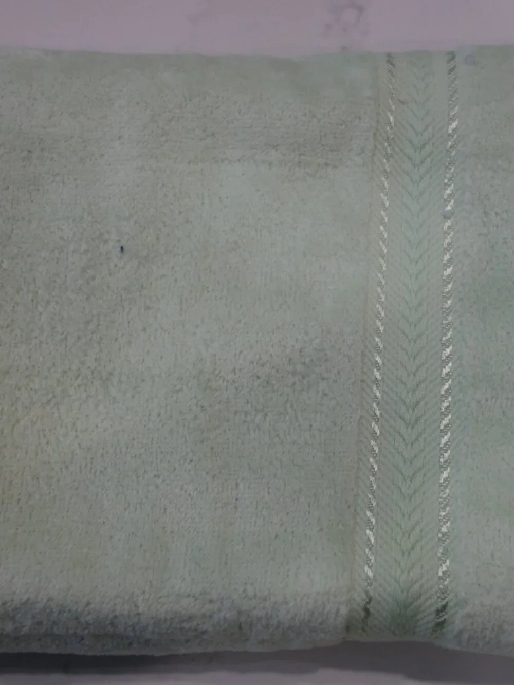 Silky Touch Bath Towel Light Green Floral Embroidery Size 24
